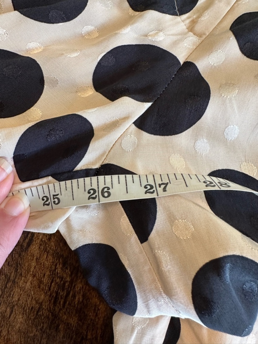 Zara Black Polka Dot Wide Leg Pants on Beige - Picture 11 of 11